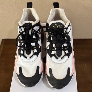 Nike Air Max 270 React Black and White with Coral